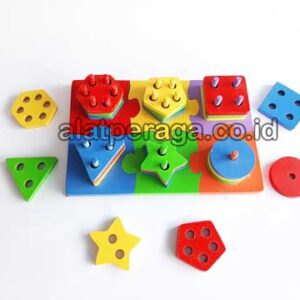 Distributor Suplier Mainan Peraga Edukasi Menara Geo Isi 6 Puzzle