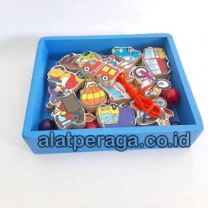 Distributor Suplier Mainan Peraga Edukasi Meronce Transportrasi Box Warna