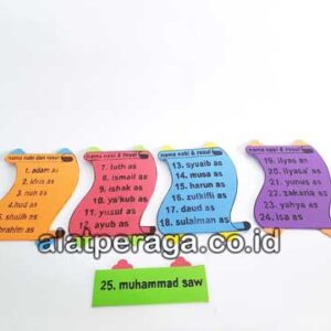 Distributor Suplier Mainan Peraga Edukasi Nama Nabi Spon Gantung