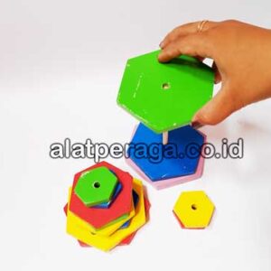 Produsen Distributor Suplier Mainan Peraga Edukasi Menara Pelangi Segi Enam