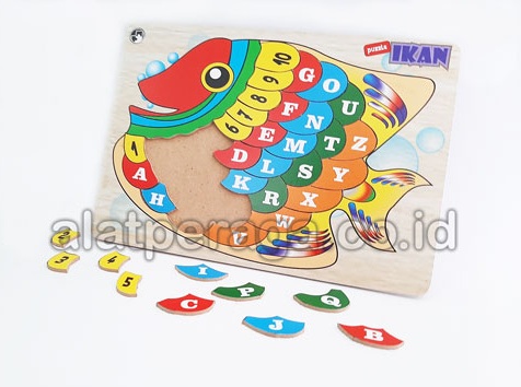 Toko Media Pembelajaran Puzzle Ikan Angka dan Huruf Termurah