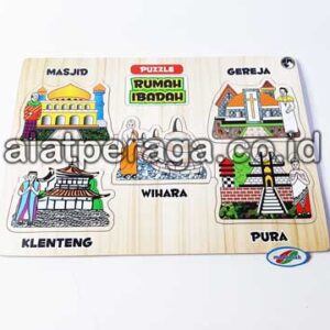 Distributor Suplier Mainan Peraga Edukasi Puzzle Tempat Ibadah Stiker
